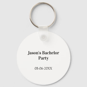 Chaveiro Nome da despedida de solteiro data simples minimal