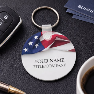Chaveiro Nome da Empresa Bandeira Americana Negócios 