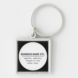 Chaveiro Nome da Empresa & Slogan/outro texto Preto & Bra