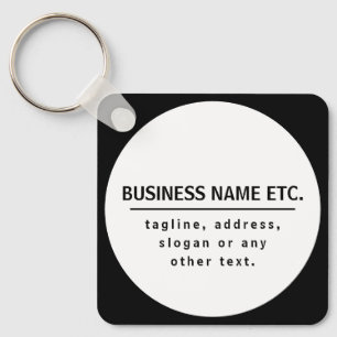 Chaveiro Nome da Empresa & Slogan/outro texto Preto & Bra