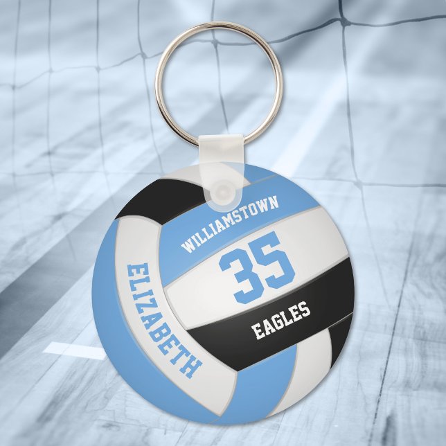 Chaveiro nome da equipe personalizada de preto azul voleibo (Criador carregado)