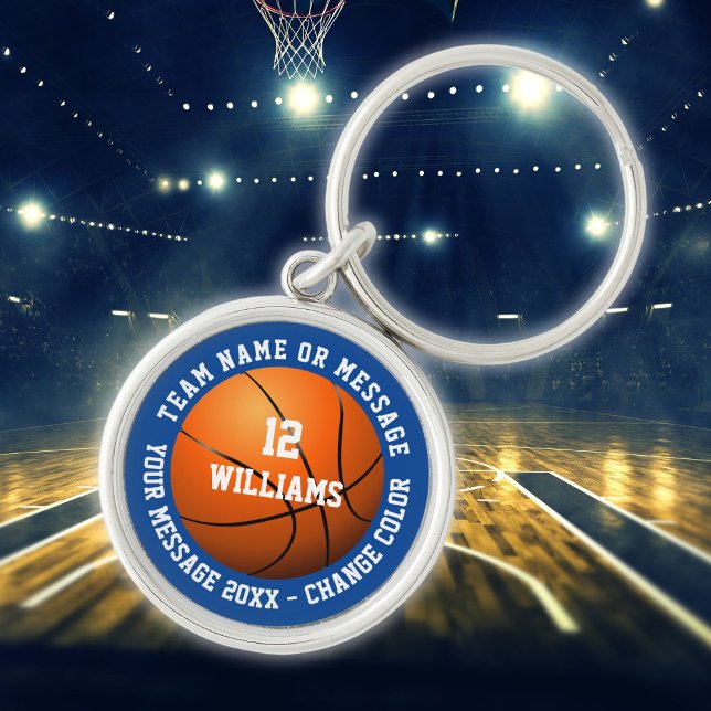 Chaveiro Nome da Equipe Personalizada Número Basquetebol da (Personalized Team Name Number Team Basketball Keychain)