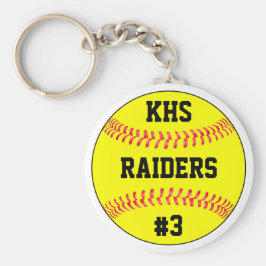 Chaveiro Nome da Equipe Softball, Letras Escolares e Número
