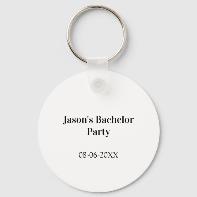 Chaveiro Nome da festa de despedida de solteiro data simple (Frente)