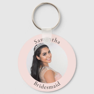 Chaveiro Nome da foto do blush rosa dourado da Bridesmaid