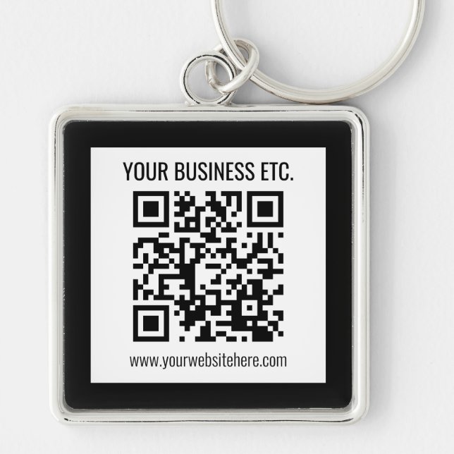 Chaveiro Nome da sua empresa e código QR editável (Frente)