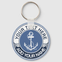 Chaveiro Nome de barco personalizado e âncora náutica do ca