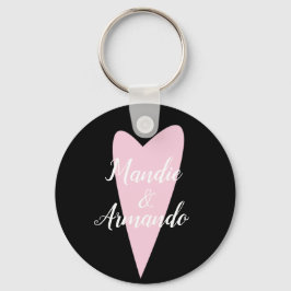 Chaveiro Nome de Casais Coração Rosa Fofo