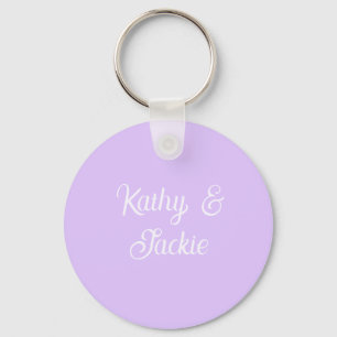 Chaveiro Nome de casamento de casal retrô pastel roxo elega
