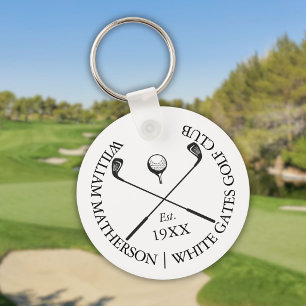 Chaveiro Nome de Clube de Golfe Clássico Moderno Personaliz