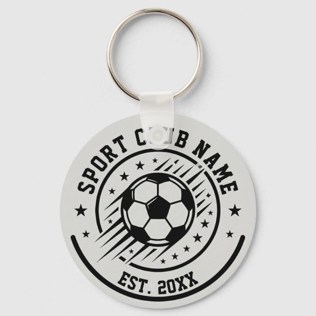 Chaveiro Nome de Clube Esportivo Simples Com Bola de Futebo (Frente)