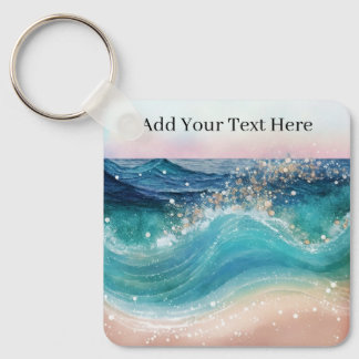 Chaveiro Nome de Fotografia Personalizada Wave do Oceano Br