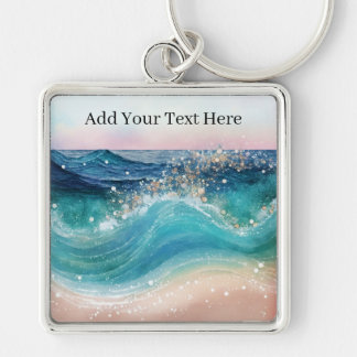 Chaveiro Nome de Fotografia Personalizada Wave do Oceano Br