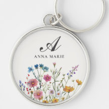 Nome de Monograma Floral Boho Chic