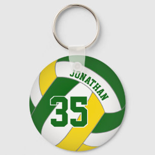 Chaveiro nome de vôlei personalizado amarelo verde jersey 