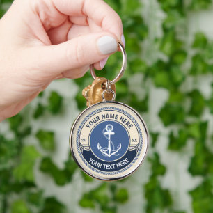 Chaveiro Nome do Capitão e do Barco Personalizados Borda de