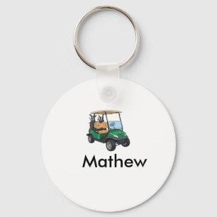 Chaveiro nome do carro de golfe verde presentes para menino