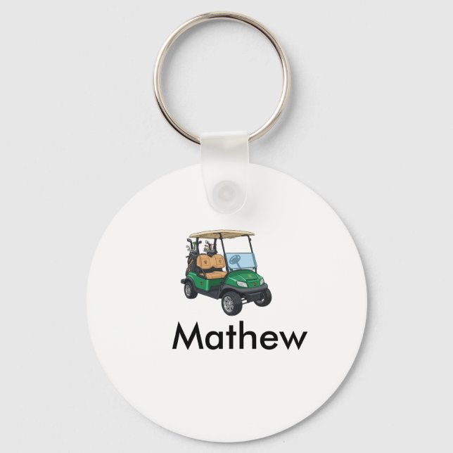 Chaveiro nome do carro de golfe verde presentes para menino (Frente)