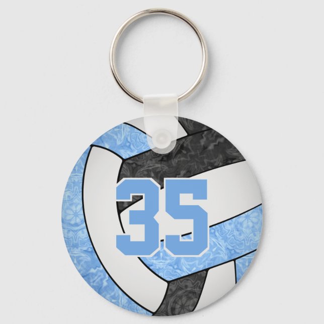 Chaveiro nome do clube de vôlei preto azul-clara (Frente)