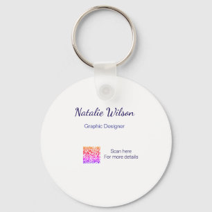 Chaveiro nome do designer gráfico verificar código QR detal