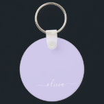 Chaveiro Nome do Monograma da Rapariga de Script Moderno Ro<br><div class="desc">Chaveiros com nomes de Monograma de Script Simples Roxo de lavanda (Cadeia de Chave). Isto faz o doce e perfeito aniversário de 16 anos,  casamento,  chá de panela,  aniversário,  chá de fraldas ou festa de solteira presente para alguém que ama luxo de luxo e estilos quíticos.</div>