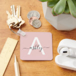 Chaveiro Nome do Monograma da Rapariga do Script Moderno Co<br><div class="desc">Adicione um toque de elegância à sua rotina diária com este chaveiro personalizado, com um monograma branco e preto impressionante sobre um fundo de pincel suave. Perfeito para manter as suas chaves bem organizadas, o elegante design adiciona um talento pessoal ao seu dia, seja para o escritório ou para fazer...</div>