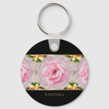 Nome do Monograma de Cor Floral Rosa