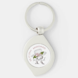Chaveiro Nome do Monograma Personalizado de Oferta de Bride