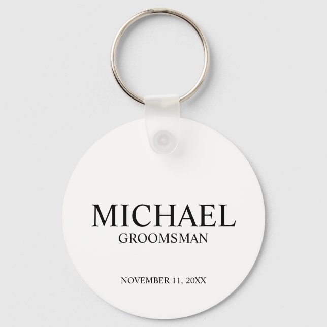Chaveiro Nome do Padrinho de casamento Personalizado Modern (Frente)