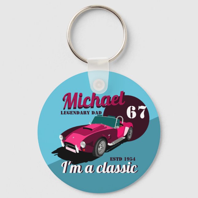 Chaveiro Nome do pai lendário clássico de legendário de car (Frente)