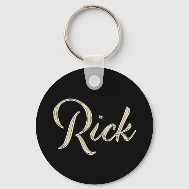 Chaveiro Nome do rick branco Botão Schlüsselanhänger (Frente)