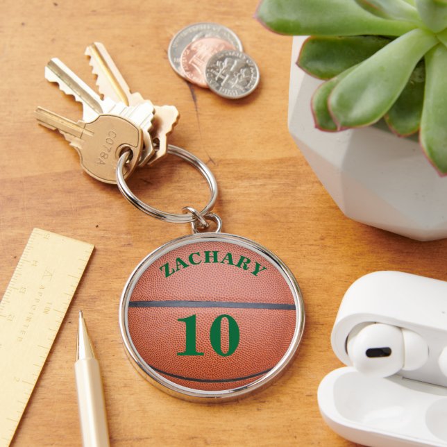 Chaveiro Nome do Time Número Pingente de Basquete (Mesa)