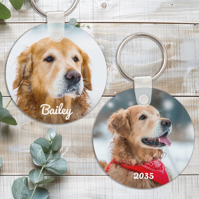 Chaveiro Nome e data personalizados da Pet de Fotografias d (Criador carregado)