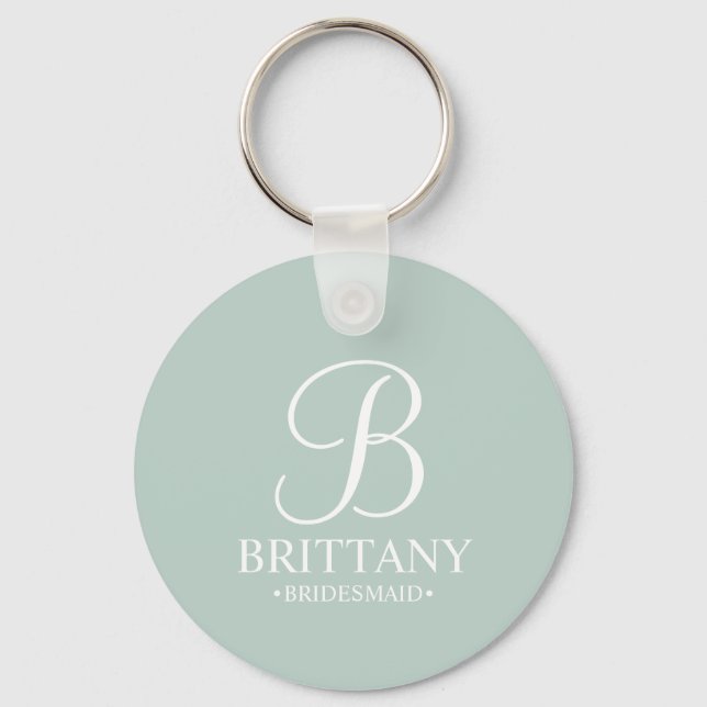 Chaveiro Nome e Monograma da Bridesmaid Personalizada (Frente)