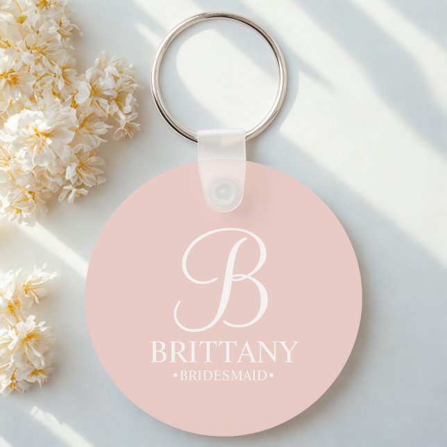 Chaveiro Nome e Monograma da Bridesmaid Personalizada (Criador carregado)