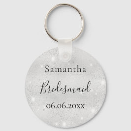 Chaveiro Nome elegante de Bridesmaid prateado
