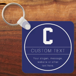 Chaveiro Nome exclusivo e Modelo Monograma | Azul Marinho