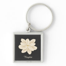 Nome Flor de Jasmim Branco em Preto