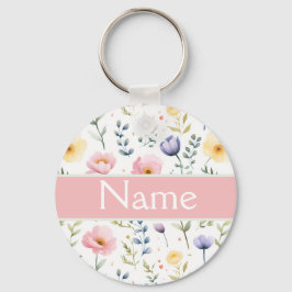 Chaveiro Nome Floral Personalizado