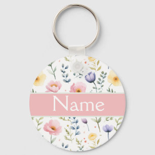 Chaveiro Nome Floral Personalizado