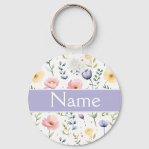 Chaveiro Nome Floral Personalizado