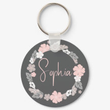 Nome Floral Personalizado Rosa