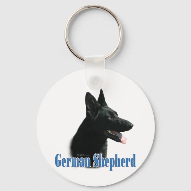 Chaveiro Nome German shepherd preto (Frente)