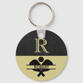 Chaveiro Nome inicial do Monograma Personalizado de Cara de