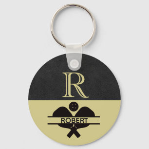 Chaveiro Nome inicial do Monograma Personalizado de Cara de