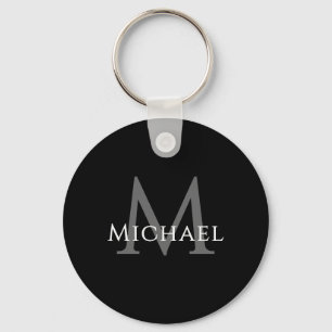 Chaveiro Nome Inicial Preto Favor Personalizado para Padrin