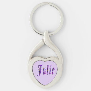 Chaveiro Nome Julieta Roxo Floral