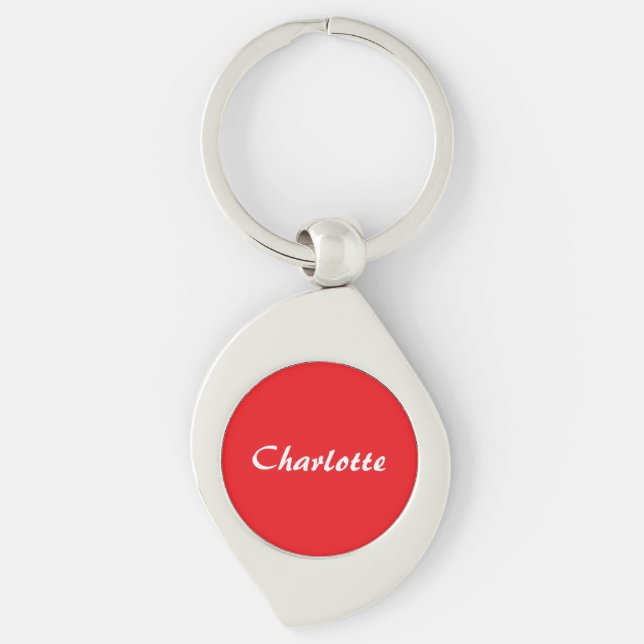 Chaveiro Nome Moderno Minimalista Elegante de Script Branco (Frente)