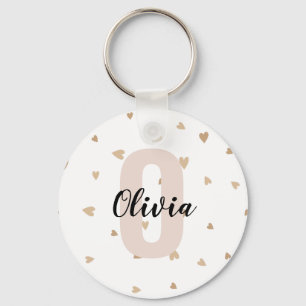 Chaveiro Nome Monograma Estético em Dourado Rosa