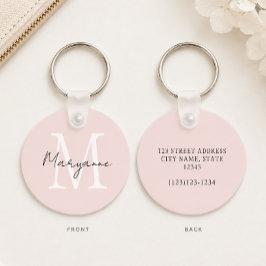 Chaveiro Nome Monograma Moderno Rosa